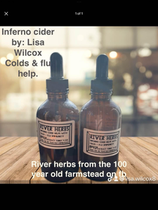 Herbal blend of horseradish inferno cider for colds and flu extracts extract tonic