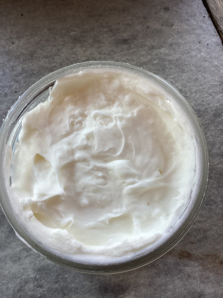 Magnesium whipped body butter sleep calming goat milk