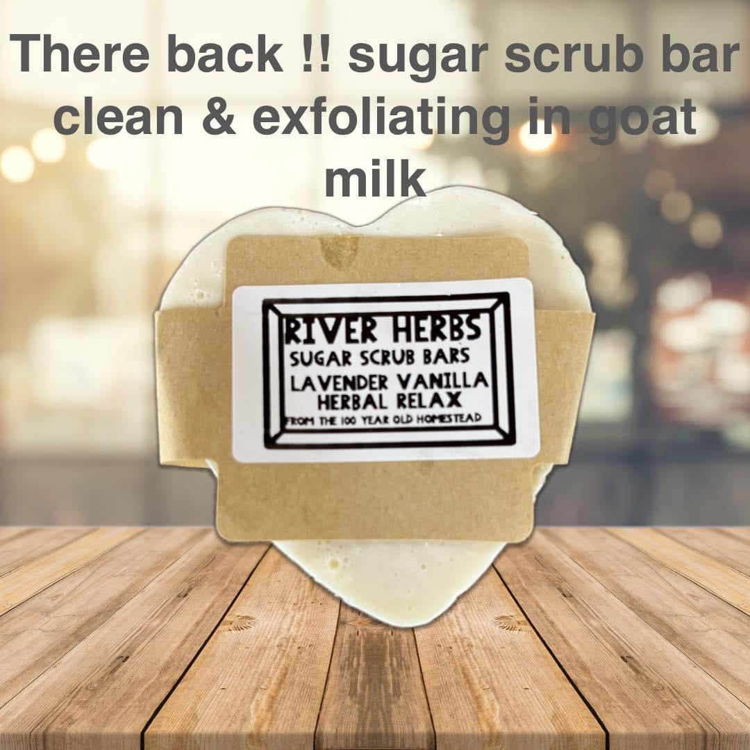 new goat milk sugar scrub bars